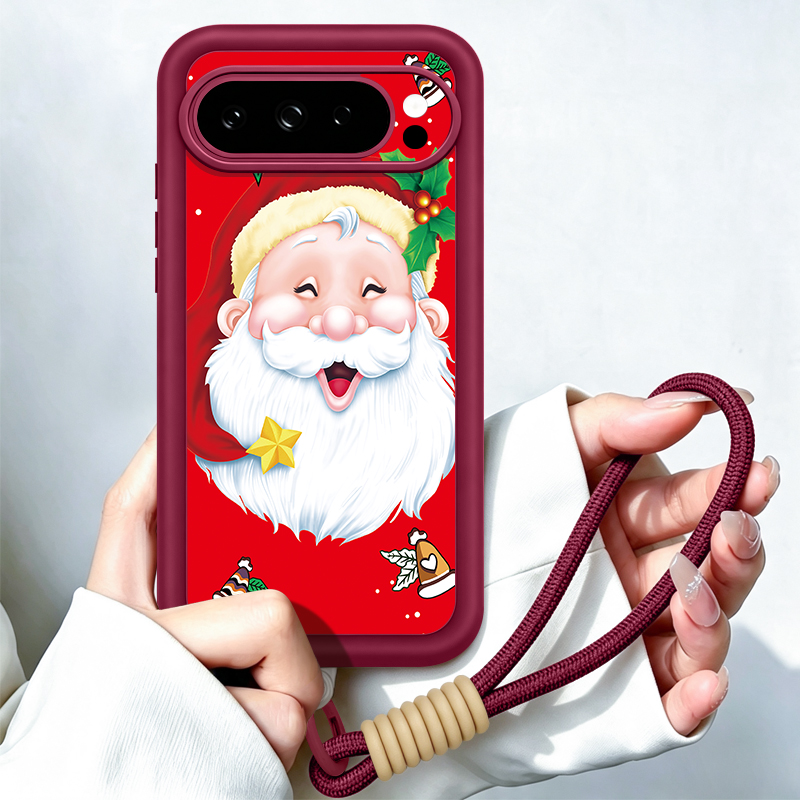 Google Pixel 8A - Cartoon Santa Pattern Phone Case For